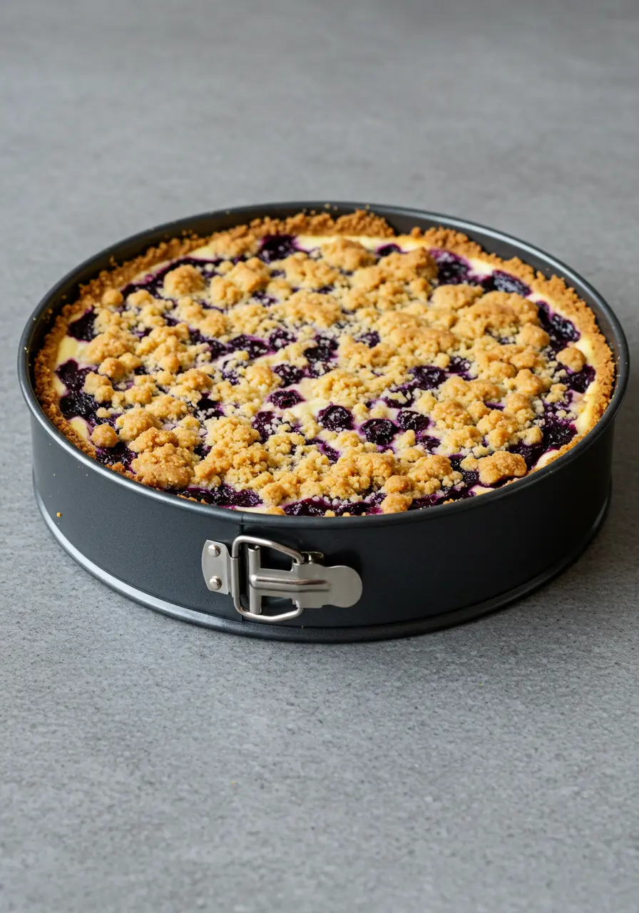 Blueberry Crumble Cheesecake 9 Crumble Cheesecake with Blueberries