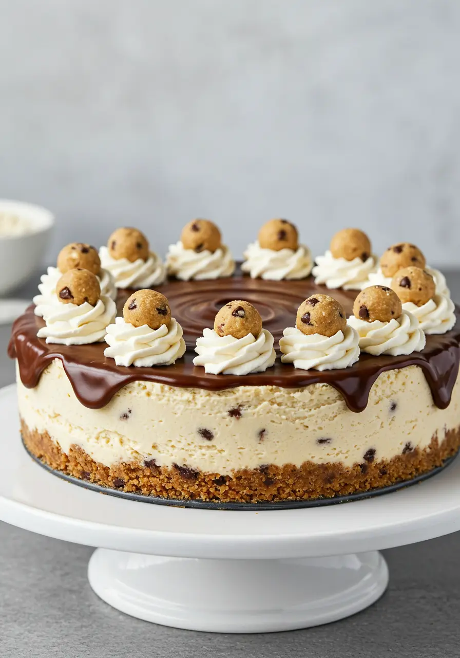 No Bake Cookie Dough Cheesecake
