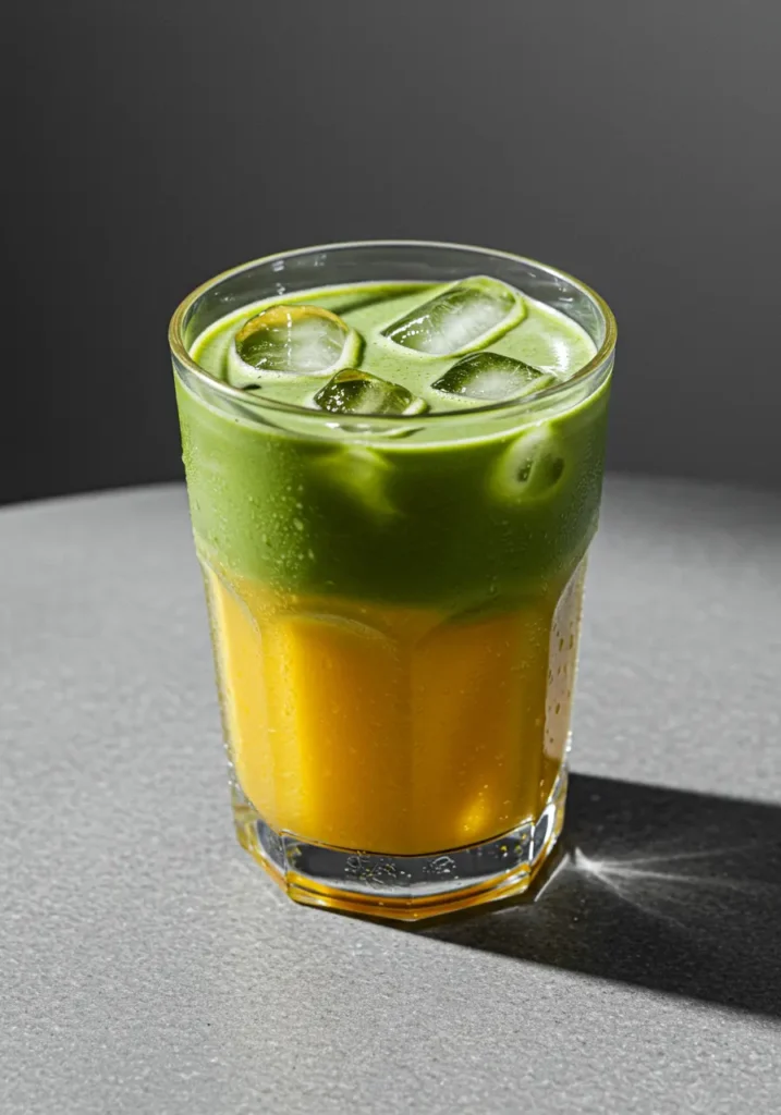 Mango Matcha Latte 4 Iced Mango Matcha Latte