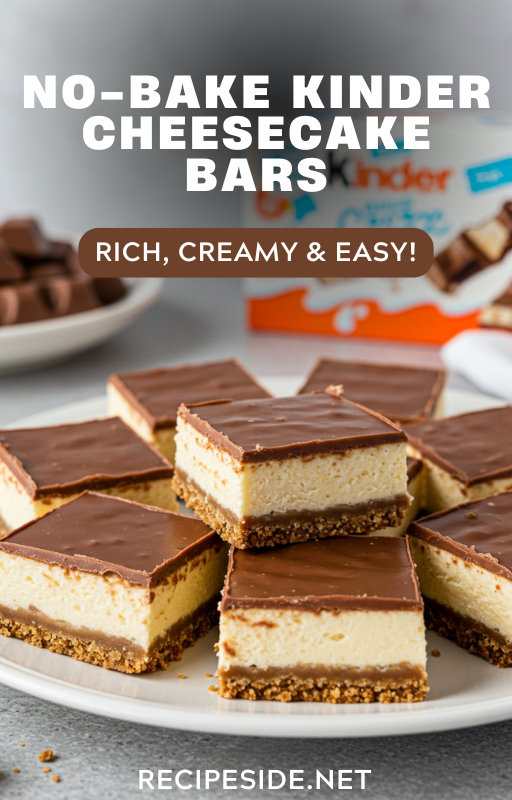 No-Bake Kinder Cheesecake Bars