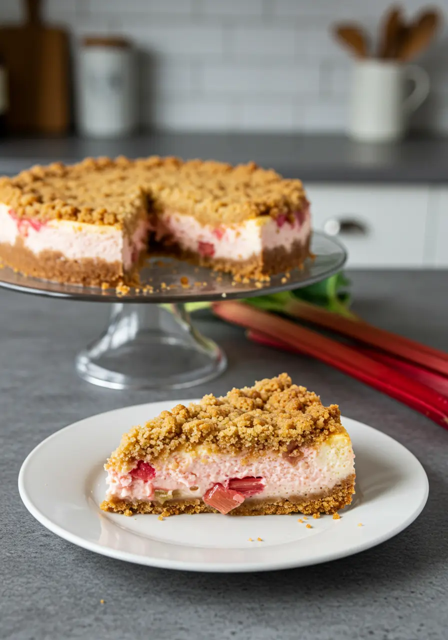 Rhubarb Crumble Cheesecake