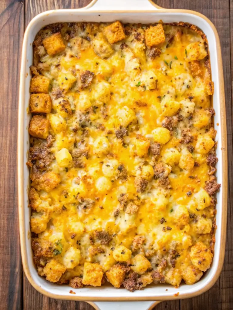 Sausage Cream Cheese Tater Tot Breakfast Casserole 4 Sausage Cream Cheese Tater Tot Breakfast Casserole Recipe