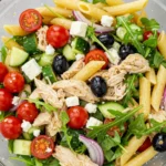 Mediterranean Chicken Pasta Salad 4 Mediterranean pasta salad with chicken