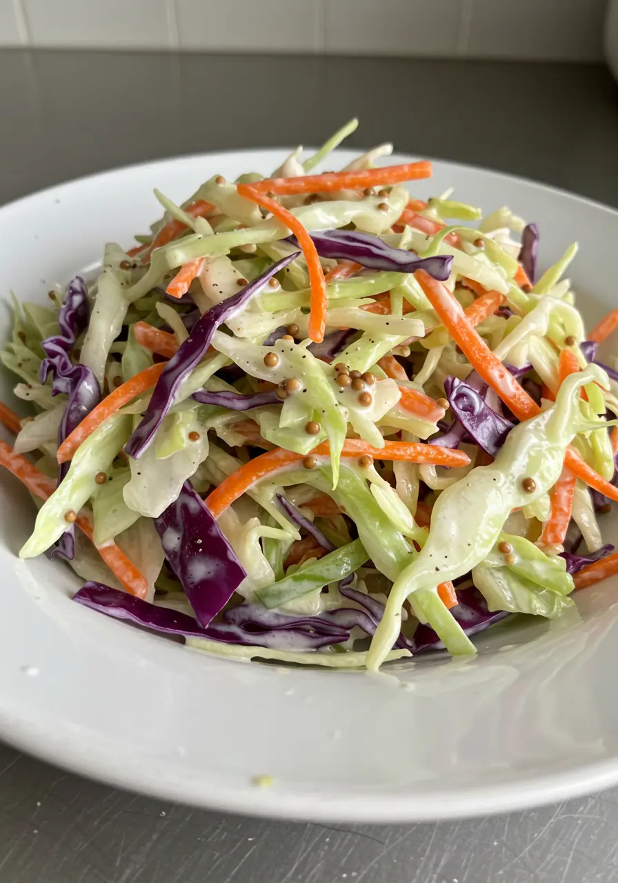 Healthy Coleslaw with Olive Oil Mayo