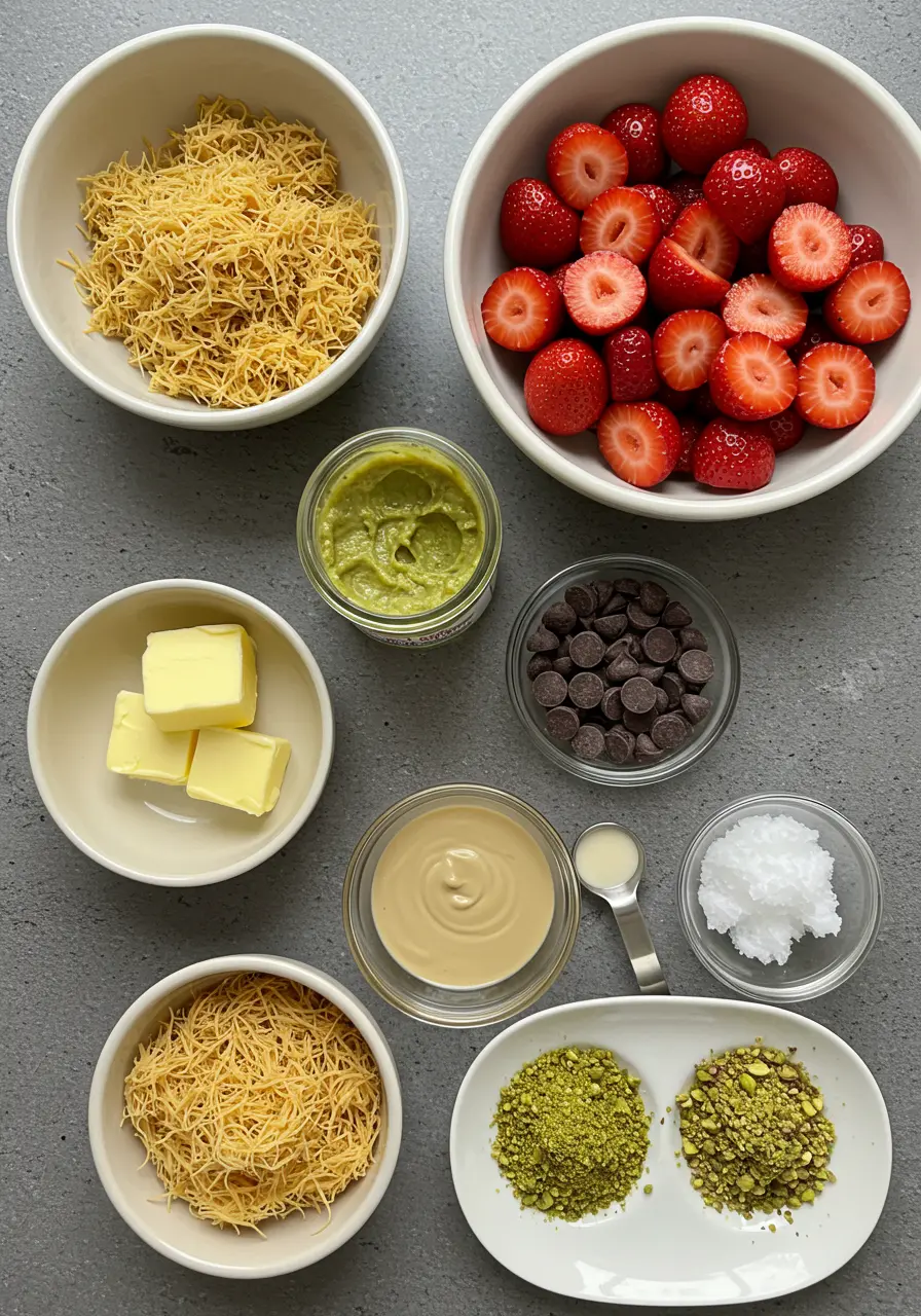 Dubai Chocolate Strawberries 6 Dubai Chocolate Strawberry Cups