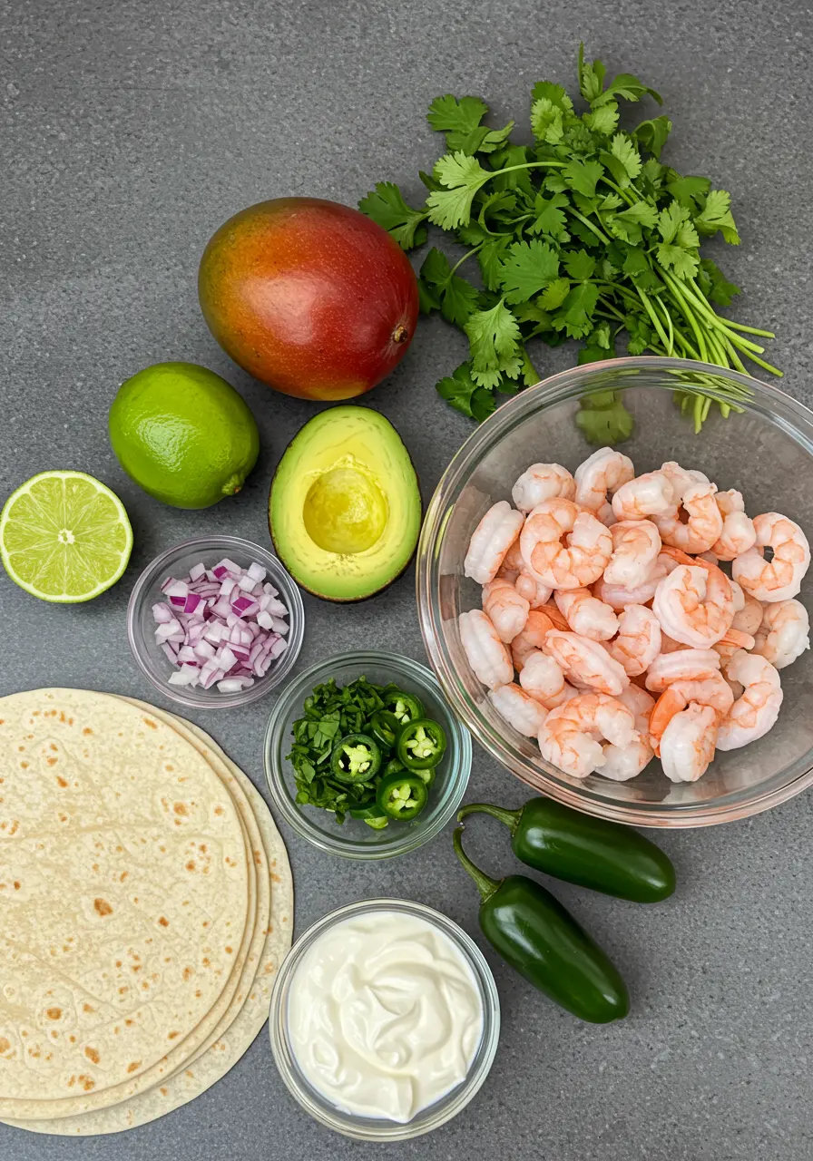 Shrimp Tacos with Avocado-Mango Salsa 9 Shrimp Tacos with Avocado-Mango Salsa