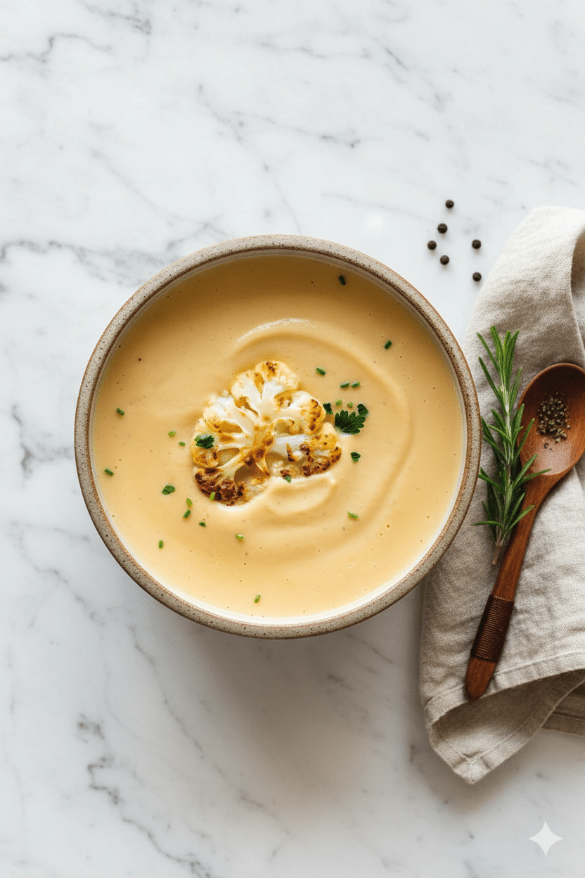Creamy Roasted Cauliflower Soup Recipe