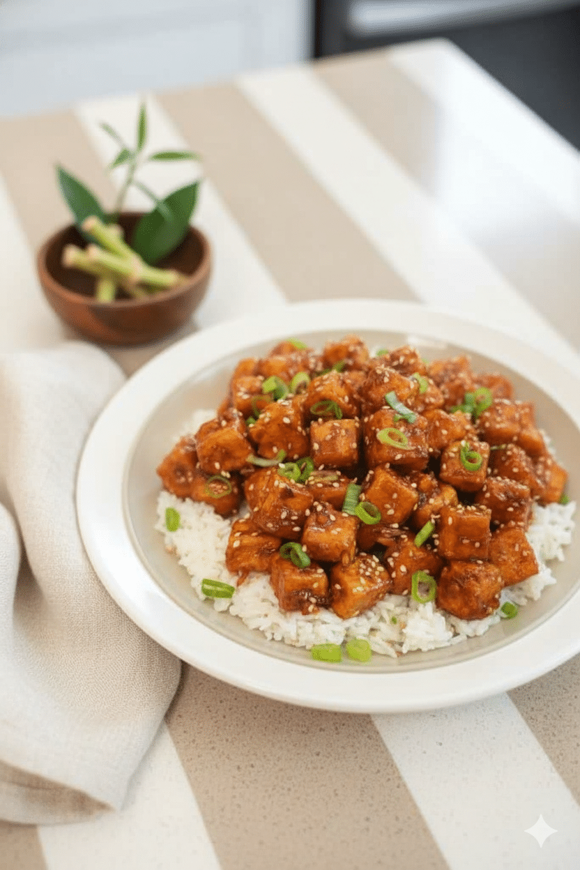 Sweet and Spicy Honey Garlic Tofu