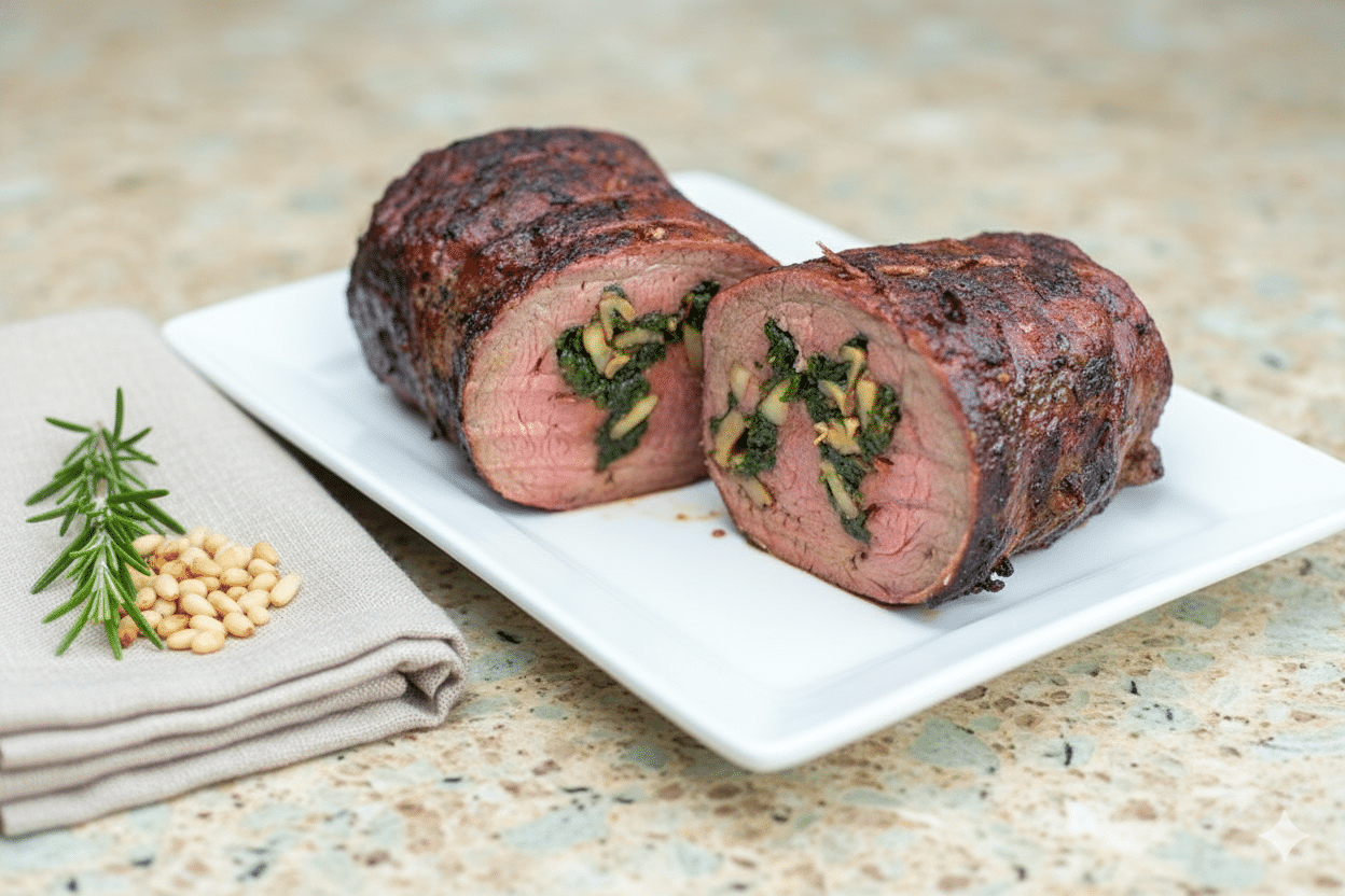Spinach and Mushroom-Stuffed Beef Tenderloin: The Perfect Christmas Centerpiece
