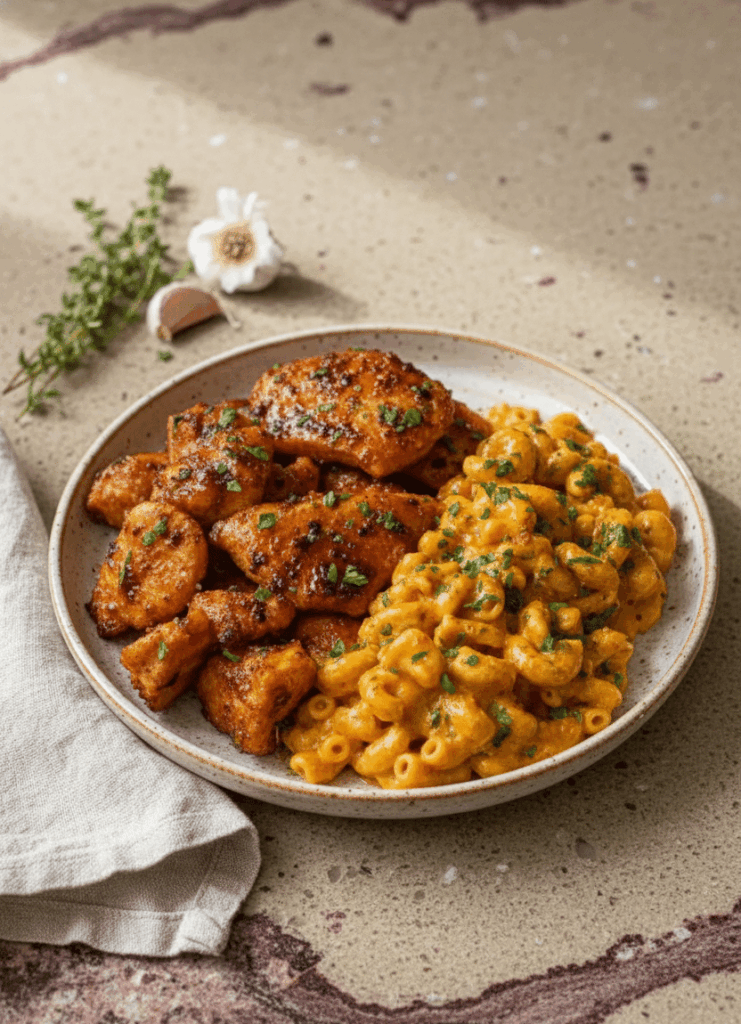 High-Protein Honey Garlic Butter Chicken with Creamy Mac & Cheese 6 Generated Image November 19 2025 10 52AM e1763546740857