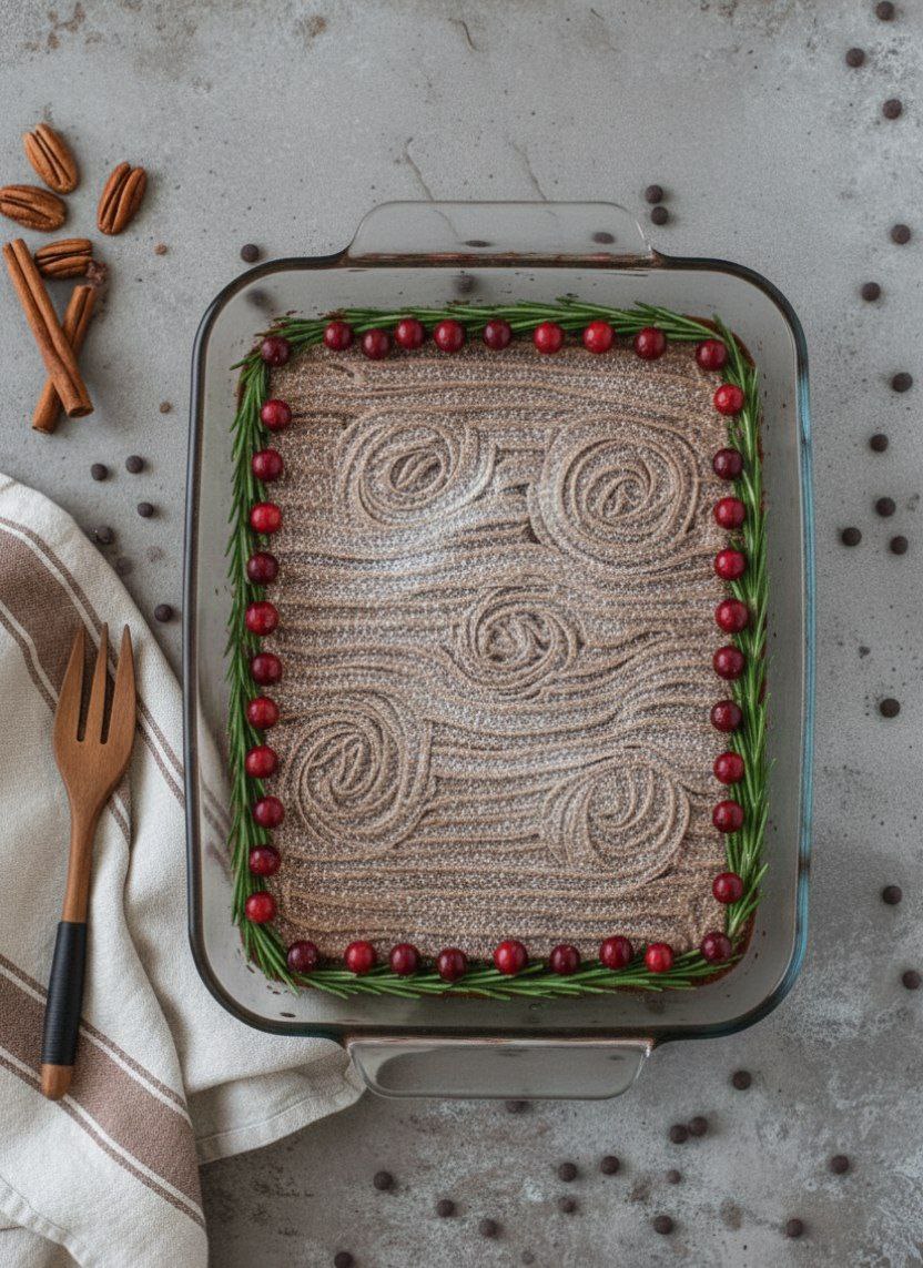 Decadent Christmas Yule Log Sheet Cake